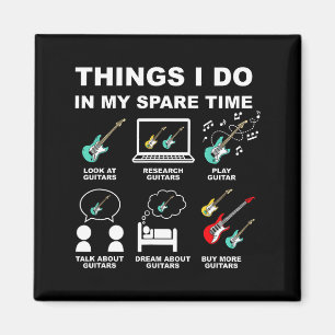 T-shirt Gitaar Dingen Vrije Tijd Spelen Magneet