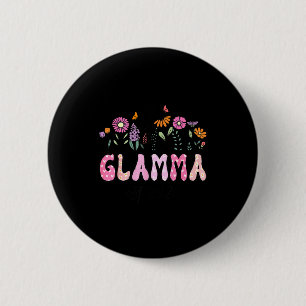 T-shirt Glamma Est Roze Wildflower Promotie Ronde Button 5,7 Cm