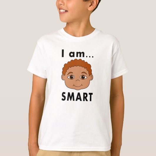 T-shirt glimlachende jongen ik ben SMART (Voorkant)