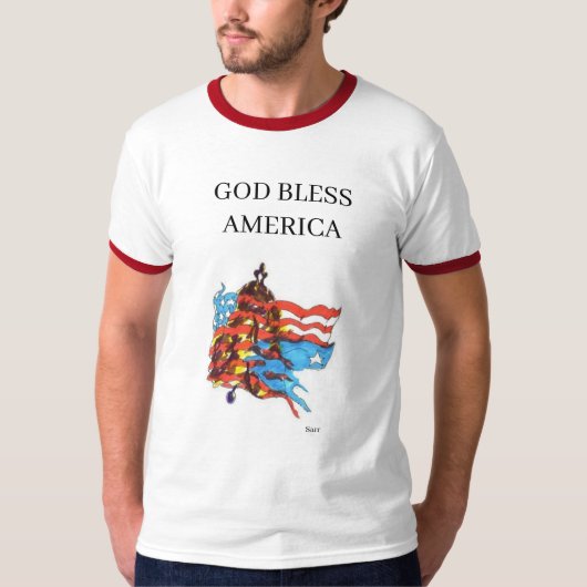 T-shirt : GOD ZEGENE AMERIKA (Voorkant)