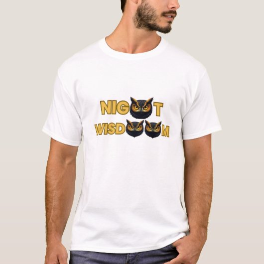 T-Shirt“Golden Owl Icon – Minimal Night Wisdom  T-shirt (Voorkant)