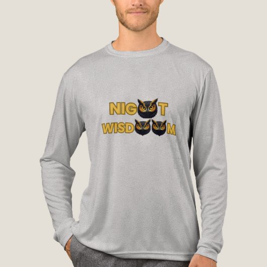 T-Shirt“Golden Owl Icon – Minimal Night Wisdom  Tri-Blend Shirt (Voorkant volledig)