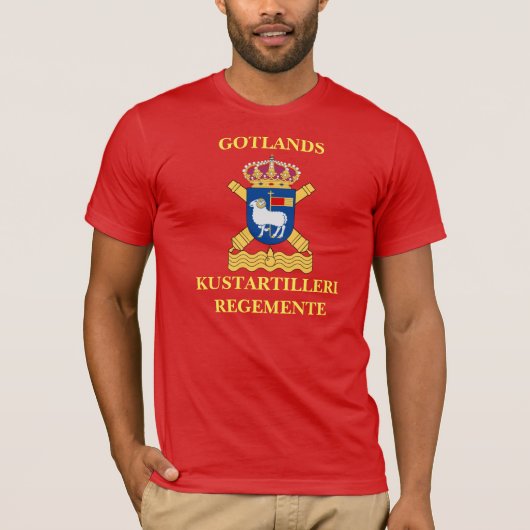 T-shirt Gotlands Kustartilleriregemente. (Voorkant)