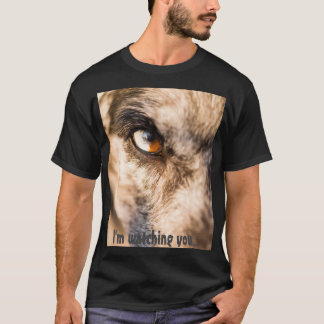 T-shirt grafische hond print "Ik kijk naar je"