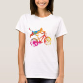 T-shirt Grappig chat op een verf fiets. (Voorkant)