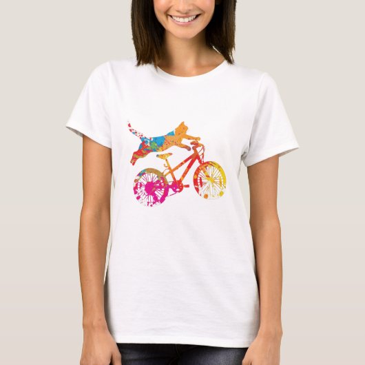 T-shirt Grappig chat op een verf fiets. (Voorkant)