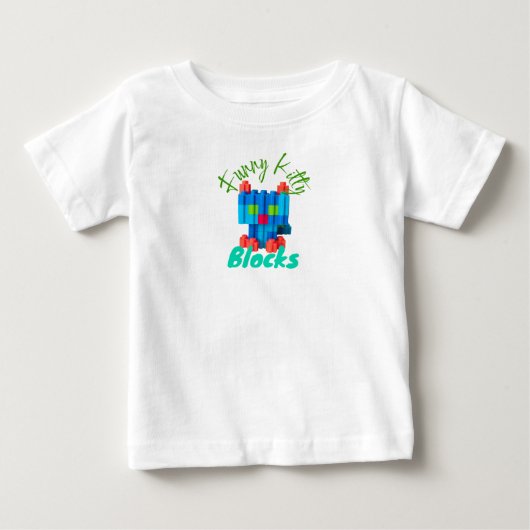T-shirt grappige kattenblokken (Voorkant)