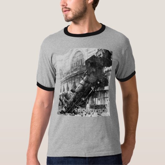 T-shirt grijze trein Wreck Ringer (Voorkant)