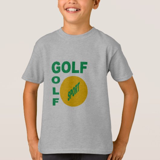 T-shirt gris enfants DESIGN GOLF SPORT (Voorkant)