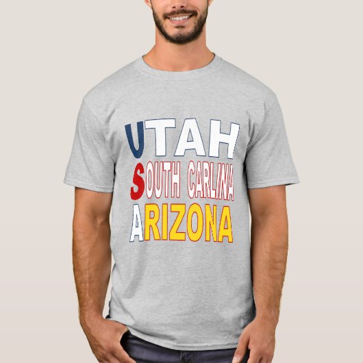 T-shirt gris pour homme DESIGN USA (Voorkant)