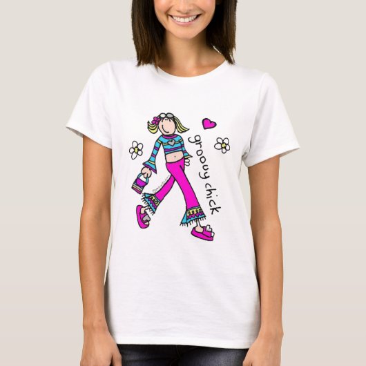 t-shirt groovy chick Available now (Voorkant)
