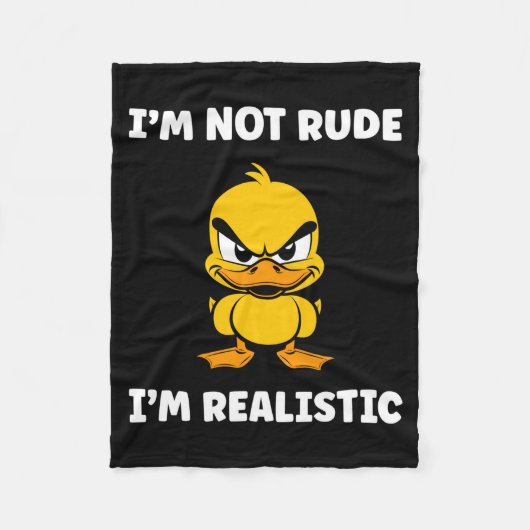 T-shirt Grumpy Eend Dier Opstandigheid Niet Fleece Deken (Voorkant)