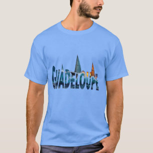 T-shirt Guadeloupe Zeilschepen Blauw Tee