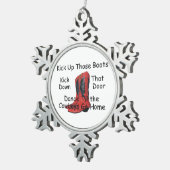 T-SHIRT haalt die boeken op Tin Sneeuwvlok Ornament (Rechts)