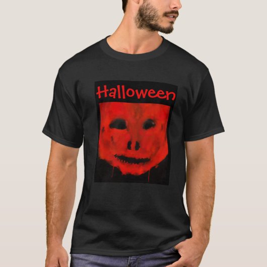 T-shirt Halloween Enge Pompoen (Voorkant)