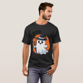 T-Shirt Halloween Ghost met schakelaars Broom (Voorkant volledig)