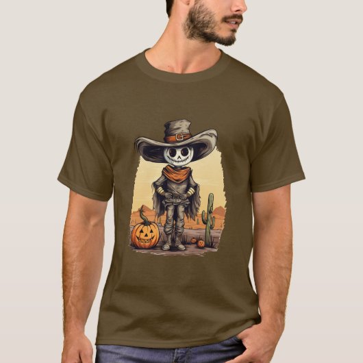 T-shirt Halloween Skeleton Citrouille (Voorkant)