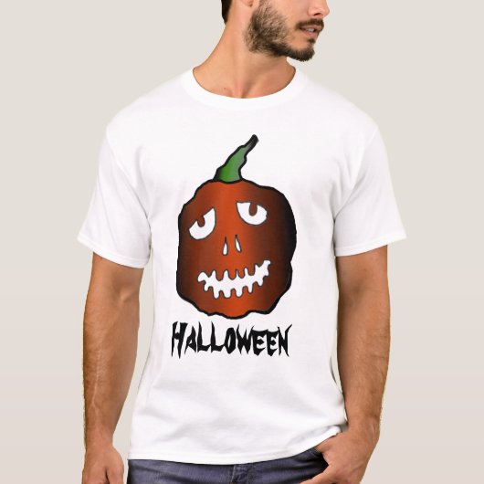 T-shirt Halloween Tilted Pumpkin (Voorkant)