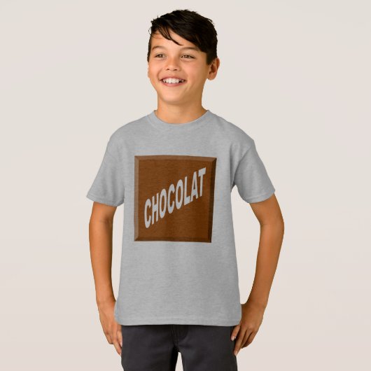 T-shirt Hanes Tagless Children Design CHOCOLAT (Voorkant volledig)