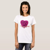 T-shirt Happy Annivesary Love Pink Heart (Voorkant volledig)