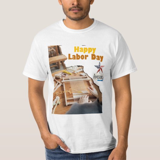 T-shirt happy labour day usa (Voorkant)