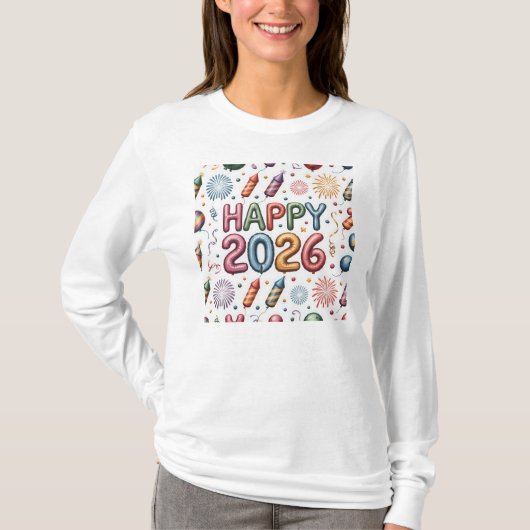 T-Shirt-Happy New Year 2026 Matching Family T-shirt (Voorkant)