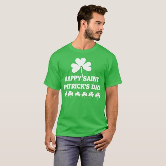 T-shirt 'Happy Saint Patrick's Day' (Voorkant volledig)