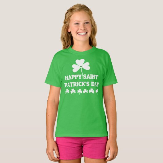 T-shirt 'Happy Saint Patrick's Day' (Voorkant volledig)