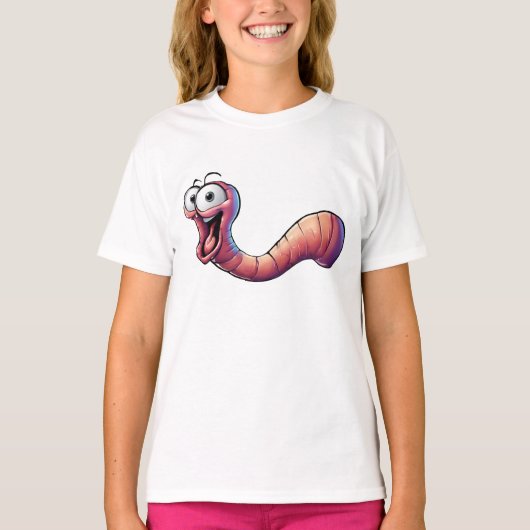 T-shirt Happy Worm Girl (Voorkant)