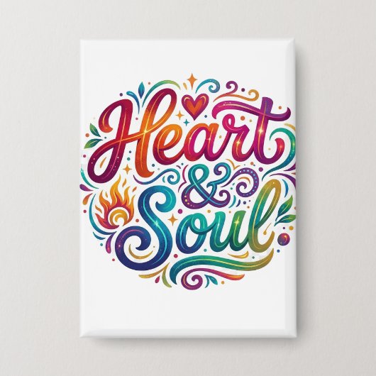 T-shirt 'Hart & Ziel'–Inspirerende Liefde & Passie Button (Voorkant)
