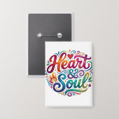 T-shirt 'Hart & Ziel'–Inspirerende Liefde & Passie Button (Voorkant / Achterkant)