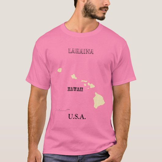 T-shirt - Hawaii Map met City (Voorkant)