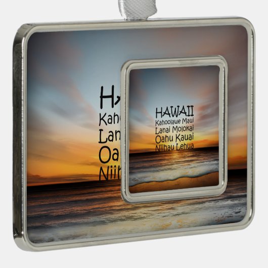 T-SHIRT Hawaii Verzilverd Omlijst Ornament (Rechts)