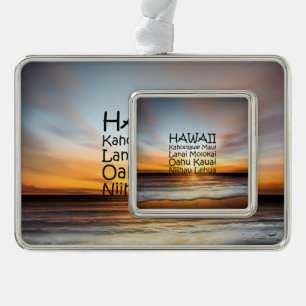 T-SHIRT Hawaii Verzilverd Omlijst Ornament
