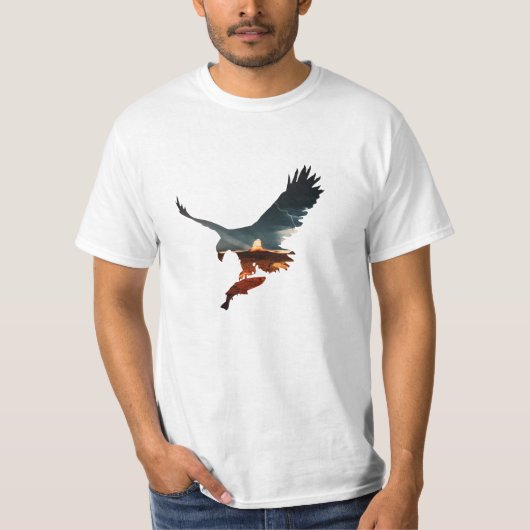 T-shirt Hawk met rood-driekleurig (Voorkant)