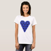 T-Shirt - 'Heart of Life', 3D, Blue. (Voorkant volledig)
