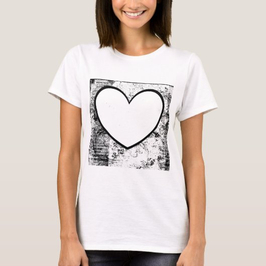 T-Shirt, Heart Shape Photo Insert T-shirt (Voorkant)