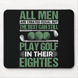 T-shirt Heren Verjaardag Golfen Allemaal Gelijk Muismat