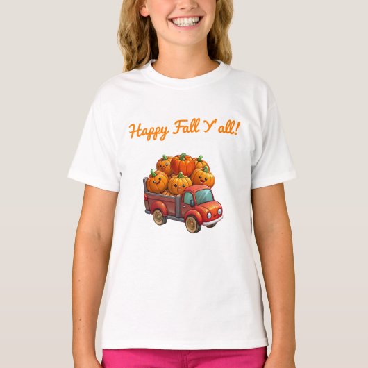 T-Shirt-Herfst T-Shirt voor Meisjes (Voorkant)