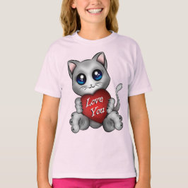 T-shirt Het chaton houdt van je
