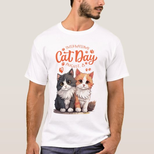 t shirt Het leven is beter met katten (Voorkant)