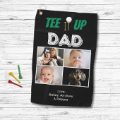 T-shirt het op pap aangepaste Vaderdag 4 foto Golfhanddoek