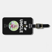 T-shirt het op Uncle Custom Foto Vaders Day Black Bagagelabel (Voorkant horizontaal)