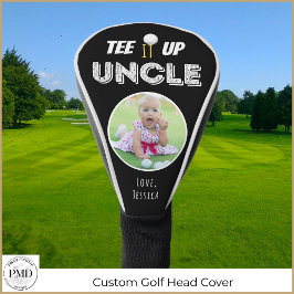 T-shirt het op Uncle Custom Foto Vaders Day Black Golfheadcover