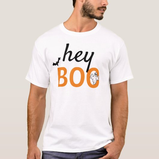 T-shirt - hey BOO Ghost / vleermuizen (Voorkant)
