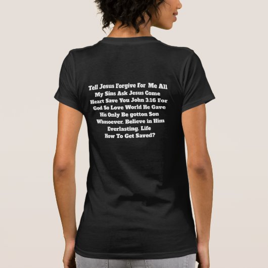 T-shirt hoe je gered wordt (Achterkant)