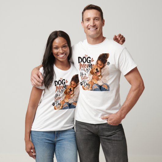 T-Shirt 'Hond Moeder Team' – Wit (Unisex)