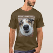 T-shirt Hond Print Grappige Waarschuwing: Schattig (Voorkant)