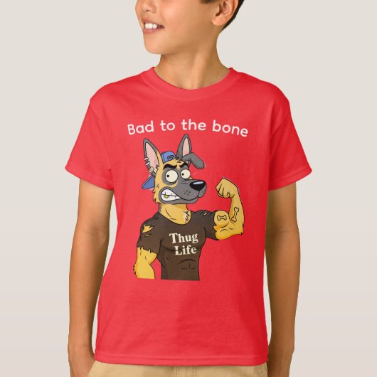 T-shirt hond, Thug Life Duitse Herder T-shirt (Voorkant)