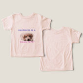 T-Shirt Hondenprint "Geluk is een warme puppy" (Ontwerp Voorkant & Achterkant)